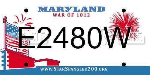 E2480W Maryland License Plate