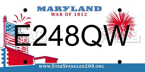 E248QW Maryland License Plate