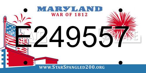 E249557 Maryland License Plate