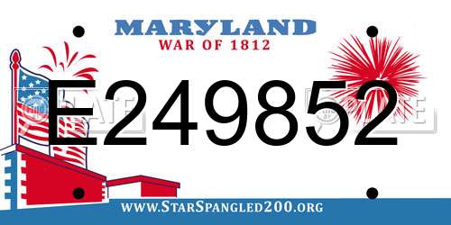 E249852 Maryland License Plate