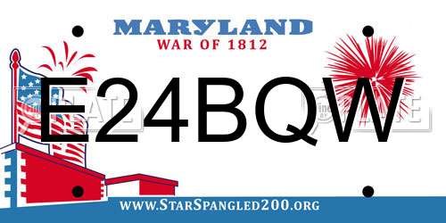 E24BQW Maryland License Plate