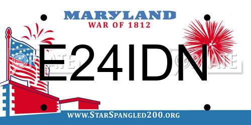 E24IDN Maryland License Plate