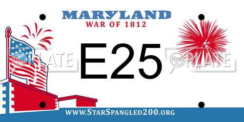 E25 Maryland License Plate