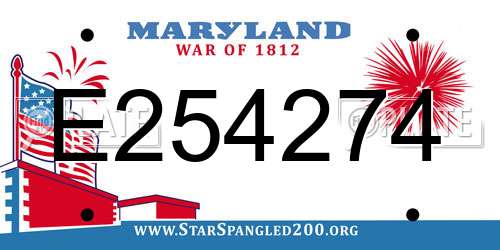 E254274 Maryland License Plate
