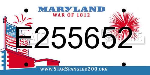 E255652 Maryland License Plate