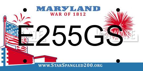 E255GS Maryland License Plate