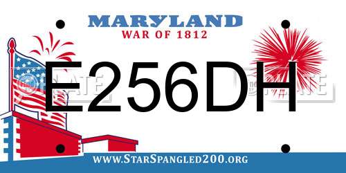 E256DH Maryland License Plate