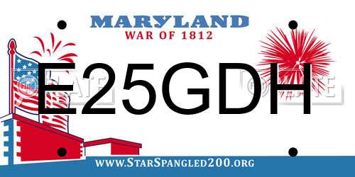 E25GDH Maryland License Plate
