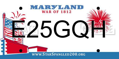 E25GQH Maryland License Plate