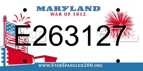 E263127 Maryland License Plate