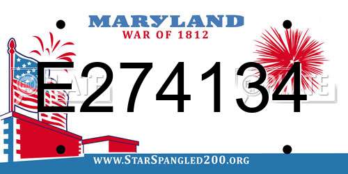 E274134 Maryland License Plate