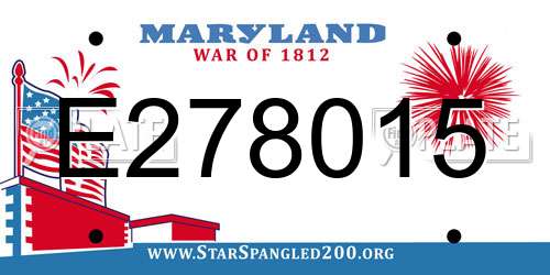 E278015 Maryland License Plate