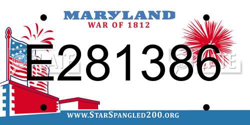 E281386 Maryland License Plate