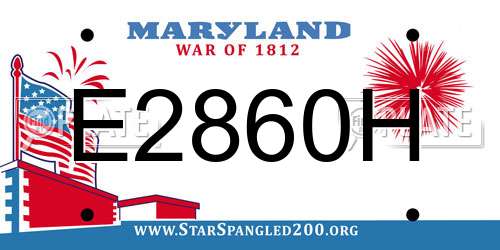 E2860H Maryland License Plate
