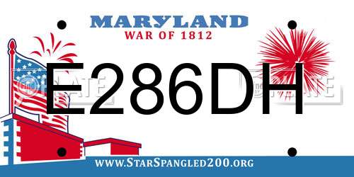 E286DH Maryland License Plate