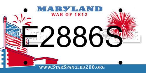 E2886S Maryland License Plate