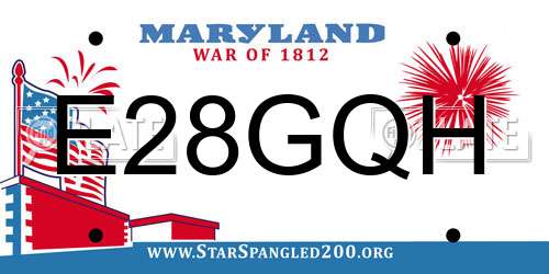 E28GQH Maryland License Plate