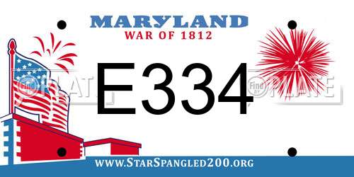 E334 Maryland License Plate