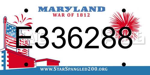 E336288 Maryland License Plate