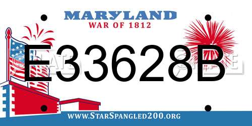 E33628B Maryland License Plate