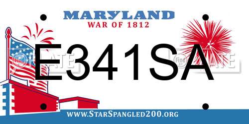 E341SA Maryland License Plate