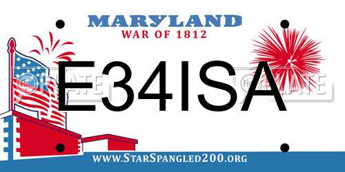 E34ISA Maryland License Plate