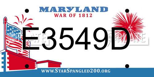 E3549D Maryland License Plate