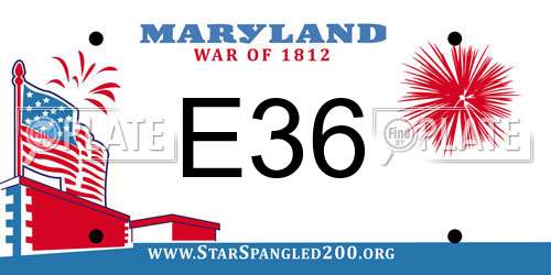 E36 Maryland License Plate