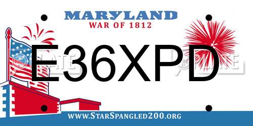 E36XPD Maryland License Plate