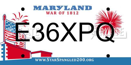 E36XPQ Maryland License Plate