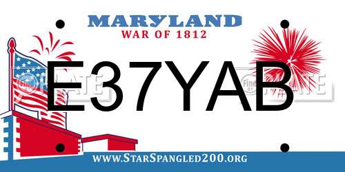 E37YAB Maryland License Plate