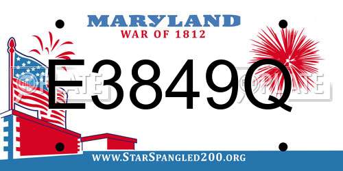 E3849Q Maryland License Plate