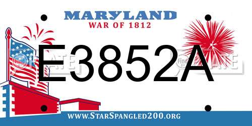 E3852A Maryland License Plate