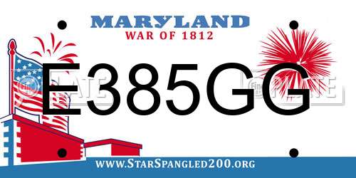 E385GG Maryland License Plate