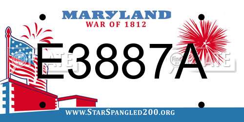 E3887A Maryland License Plate
