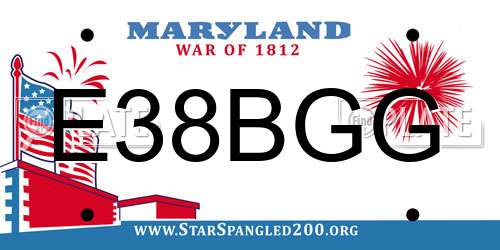 E38BGG Maryland License Plate