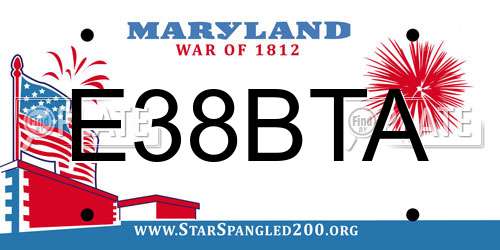 E38BTA Maryland License Plate