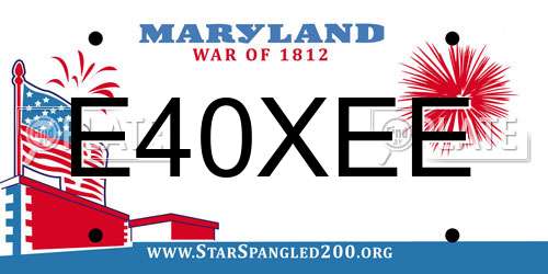 E40XEE Maryland License Plate