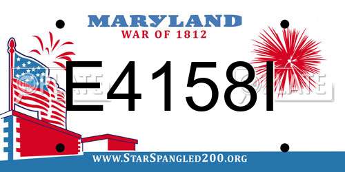 E4158I Maryland License Plate