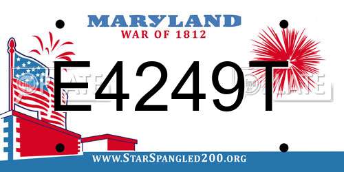 E4249T Maryland License Plate