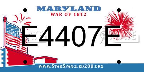E4407E Maryland License Plate
