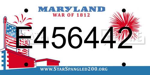 E456442 Maryland License Plate