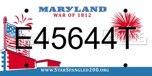 E45644T Maryland License Plate