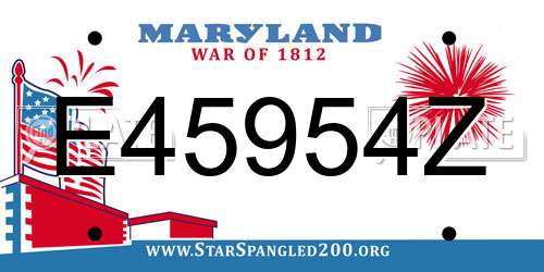 E45954Z Maryland License Plate