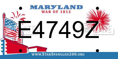 E4749Z Maryland License Plate