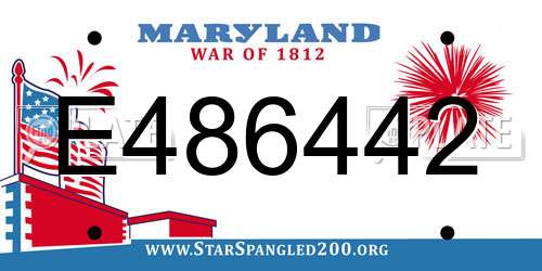 E486442 Maryland License Plate