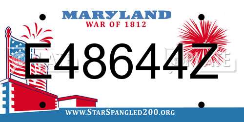 E48644Z Maryland License Plate