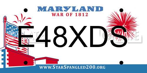 E48XDS Maryland License Plate