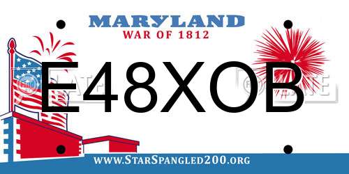 E48XOB Maryland License Plate