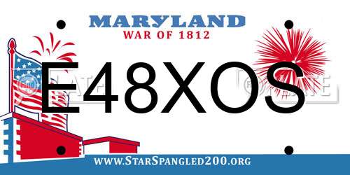 E48XOS Maryland License Plate